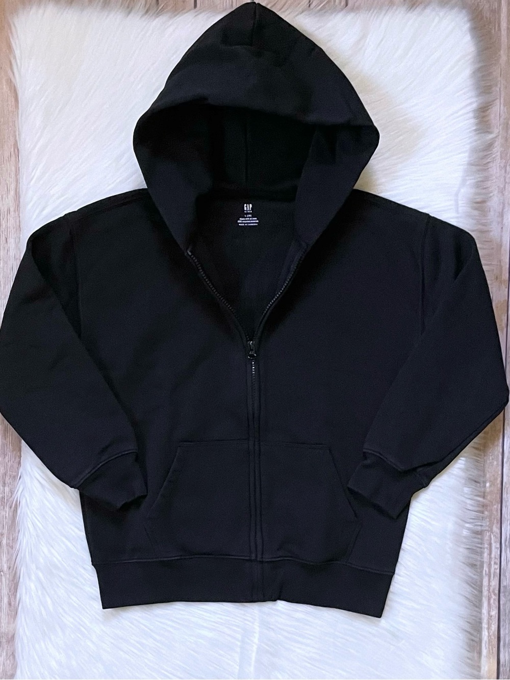 GAP Kids VintageSoft Zip Black Hoodie